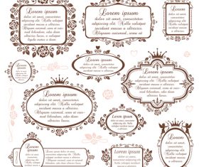 Retro flower frame design vector 01