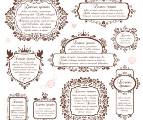 Retro flower frame design vector 02