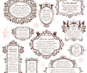 Retro flower frame design vector 03