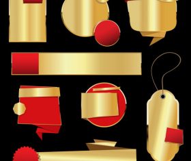 Retro vintage golden labels and banners collection vector 02