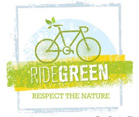 Ride green bike vector