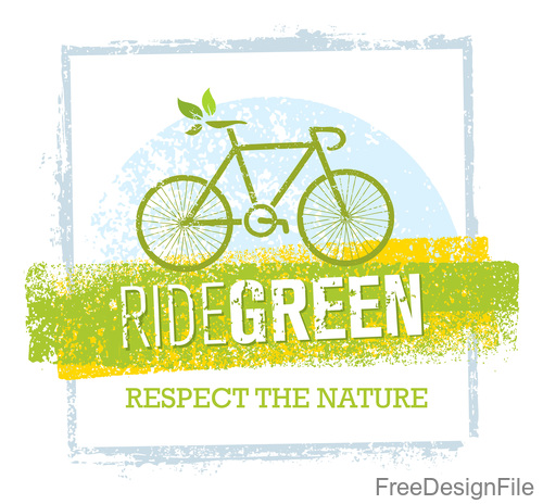 Ride green bike vector