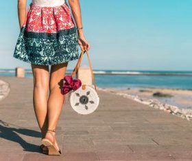 Round woven bag used by women Stock Photo 02
