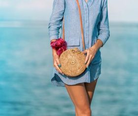 Round woven bag used by women Stock Photo 06
