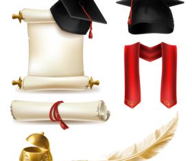 Royal academic degree design elements vector