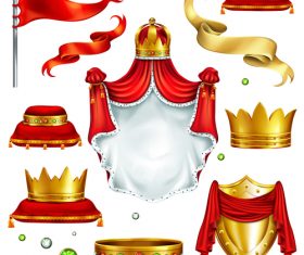 Royal crown with emblem illustration vector