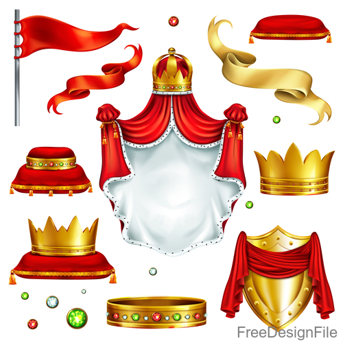Royal crown with emblem illustration vector