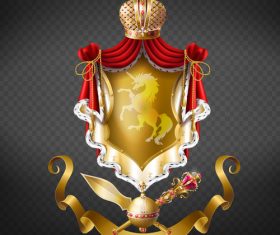 Royal decorative with golden ribbon vector