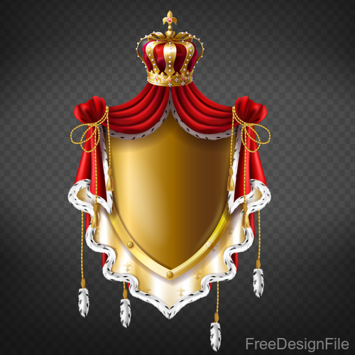 Royal heraldry medieval decor vector