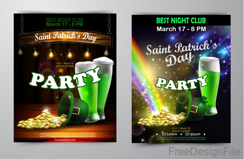 Saint patrick day party flyer with template vectors 01
