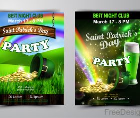 Saint patrick day party flyer with template vectors 03