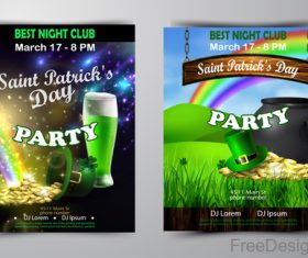 Saint patrick day party flyer with template vectors 04