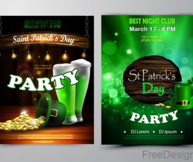 Saint patrick day party flyer with template vectors 05