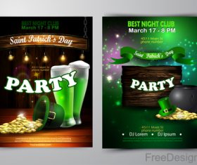 Saint patrick day party flyer with template vectors 06