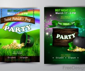 Saint patrick day party flyer with template vectors 07