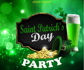 Saint patrick day party flyer with template vectors 13