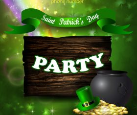 Saint patrick day party flyer with template vectors 16