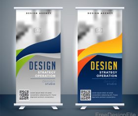 Scroll banners template vector material