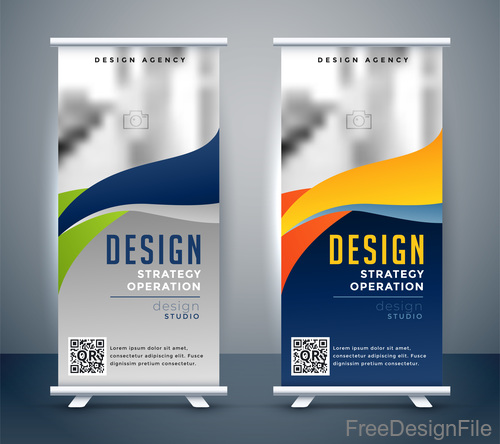 Scroll banners template vector material
