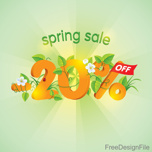 Season Spring Sale 20 Off design vector