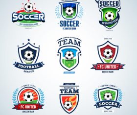 Soccer labels with logo design vector