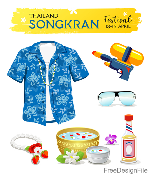 Songkran Day Thailand creative design vector