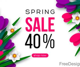 Spring sale discount vector background 01