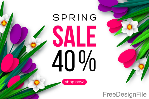 Spring sale discount vector background 01
