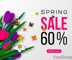 Spring sale discount vector background 02