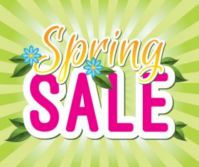 Spring sale sticker with abstract background vector