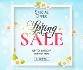 Spring special offer sale background vector