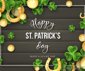 St patrick day design with wooden wall background vector 04