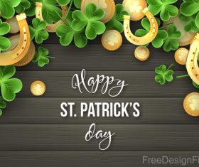 St patrick day design with wooden wall background vector 01