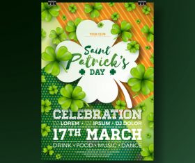 St patrick day festival flyer with poster template vectors 01