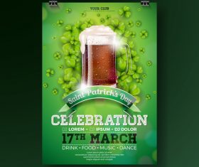 St patrick day festival flyer with poster template vectors 06