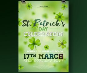 St patrick day festival flyer with poster template vectors 05