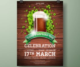 St patrick day festival flyer with poster template vectors 07