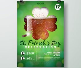 St patrick day festival flyer with poster template vectors 03