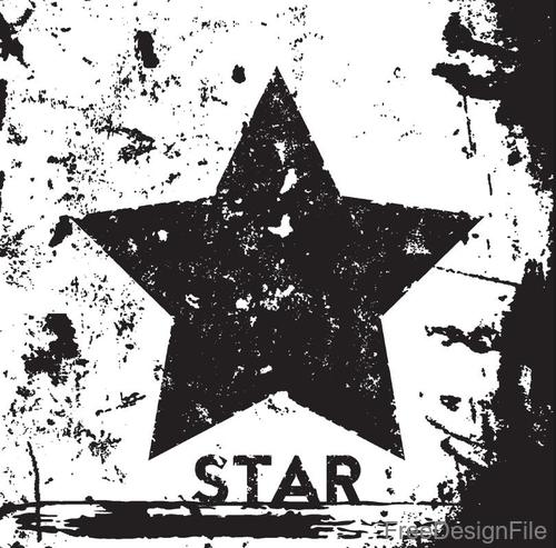 Star grunge retro background vector