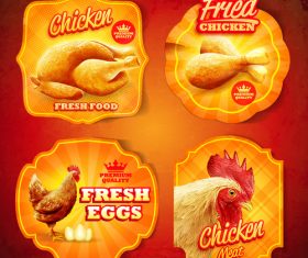Stickers chicken vector design