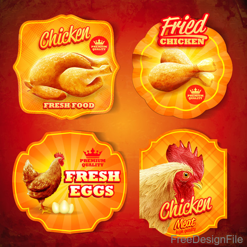 Stickers chicken vector design