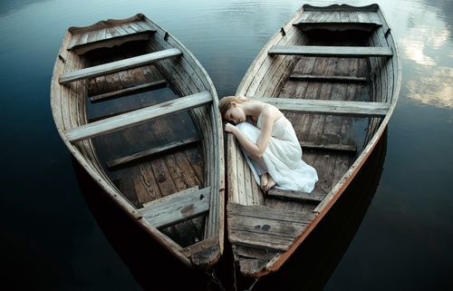 Stock Photo Woman and boat art photo