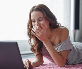 Stock Photo Woman chatting online