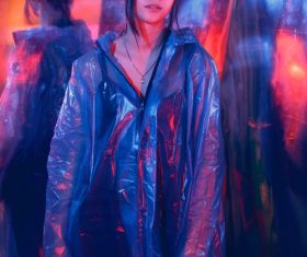 Stock Photo Woman wearing a raincoat