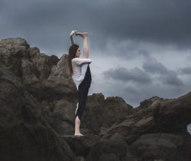 Stock Photo Yoga stretching action