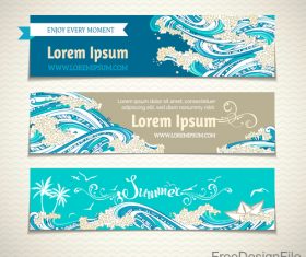 Summer holiday banners with wave vector 03