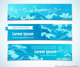 Summer holiday banners with wave vector 05