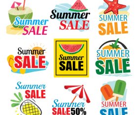 Summer holiday sale sign design vector 01