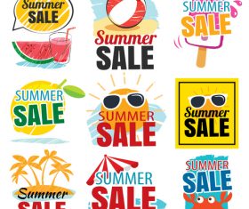 Summer holiday sale sign design vector 02