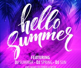 Summer holiday sea party flyer template vector 01